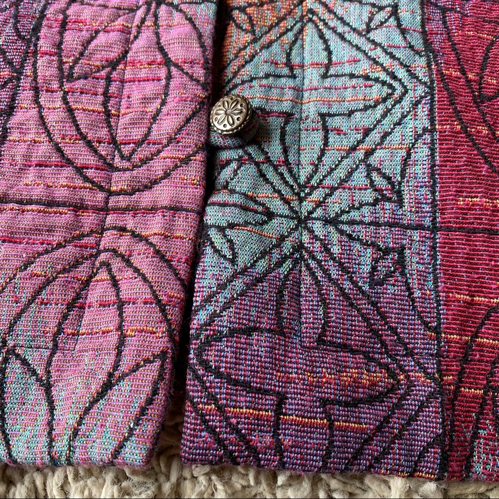 Women's Multi Colored Blazer With Loop Buttons - image 7